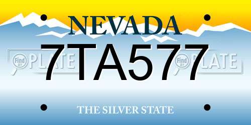 7TA577 Nevada License Plate