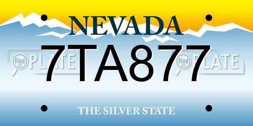 7TA877 Nevada License Plate