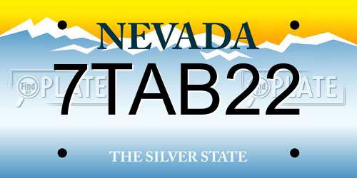 7TAB22 Nevada License Plate