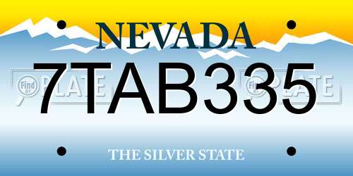 7TAB335 Nevada License Plate