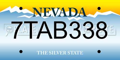 7TAB338 Nevada License Plate