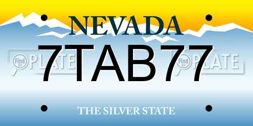 7TAB77 Nevada License Plate