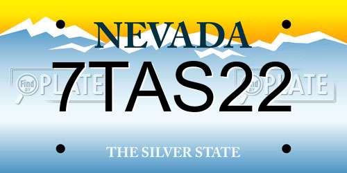 7TAS22 Nevada License Plate