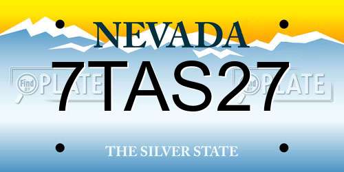 7TAS27 Nevada License Plate