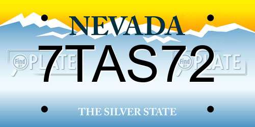 7TAS72 Nevada License Plate