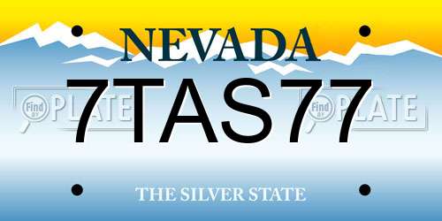 7TAS77 Nevada License Plate