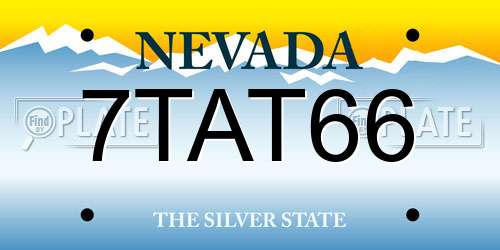 7TAT66 Nevada License Plate