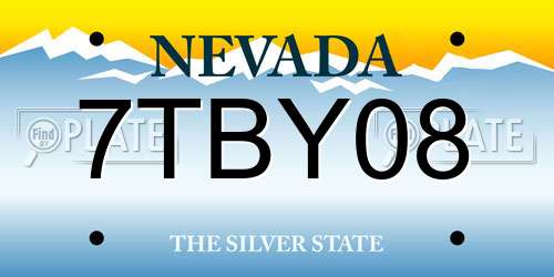 7TBY08 Nevada License Plate