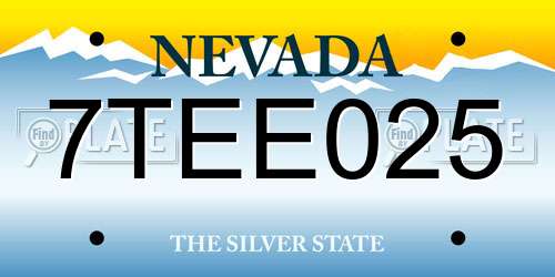 7TEE025 Nevada License Plate