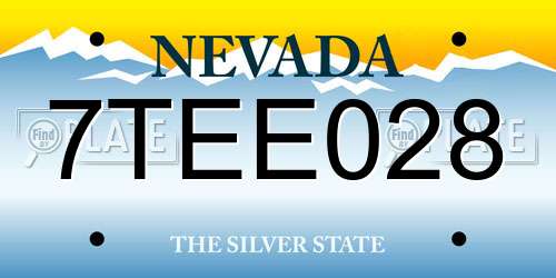 7TEE028 Nevada License Plate