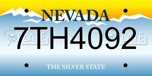 7TH4092 Nevada License Plate