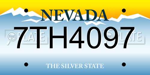 7TH4097 Nevada License Plate
