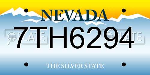 7TH6294 Nevada License Plate