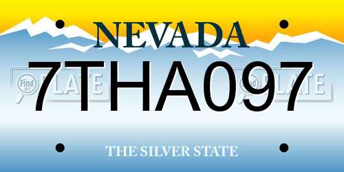 7THA097 Nevada License Plate