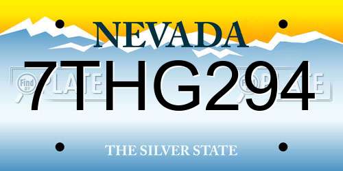 7THG294 Nevada License Plate