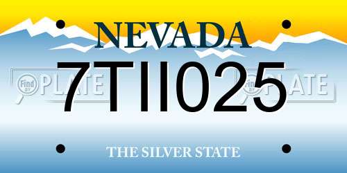 7TII025 Nevada License Plate
