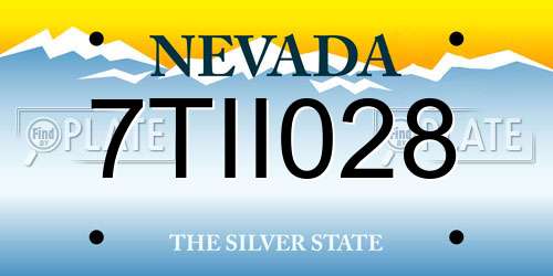7TII028 Nevada License Plate
