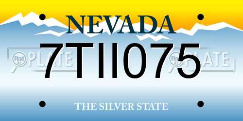 7TII075 Nevada License Plate