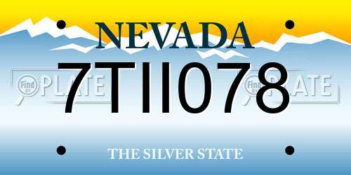 7TII078 Nevada License Plate