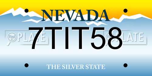 7TIT58 Nevada License Plate