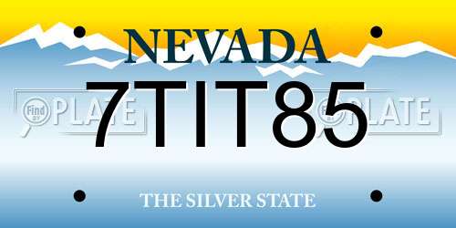 7TIT85 Nevada License Plate