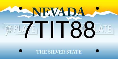 7TIT88 Nevada License Plate