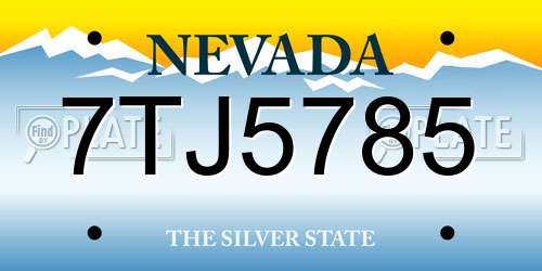 7TJ5785 Nevada License Plate