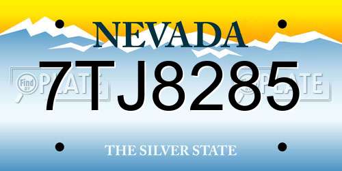 7TJ8285 Nevada License Plate