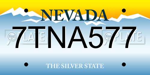 7TNA577 Nevada License Plate