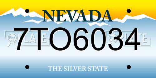 7TO6034 Nevada License Plate