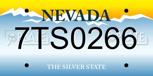 7TS0266 Nevada License Plate