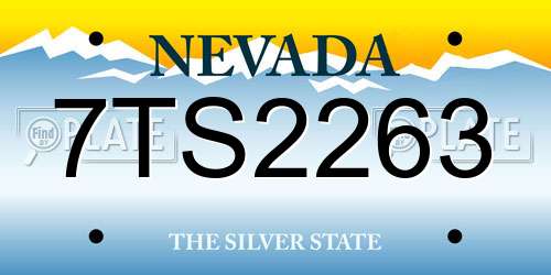 7TS2263 Nevada License Plate