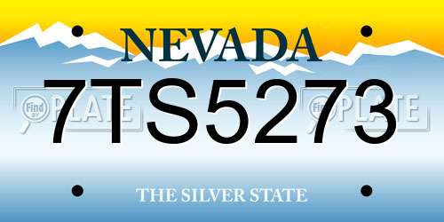 7TS5273 Nevada License Plate