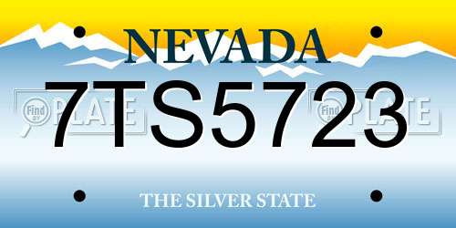 7TS5723 Nevada License Plate