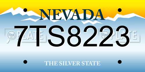 7TS8223 Nevada License Plate