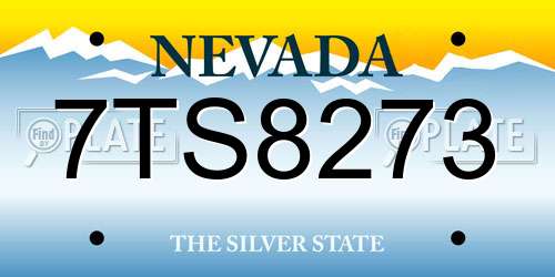 7TS8273 Nevada License Plate