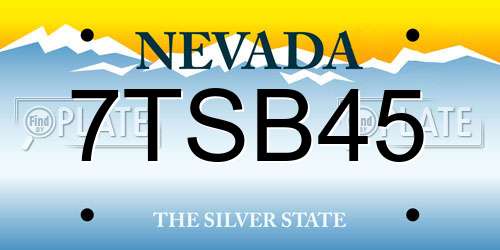 7TSB45 Nevada License Plate