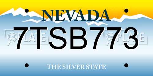 7TSB773 Nevada License Plate