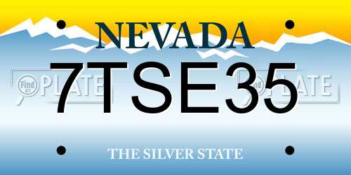 7TSE35 Nevada License Plate