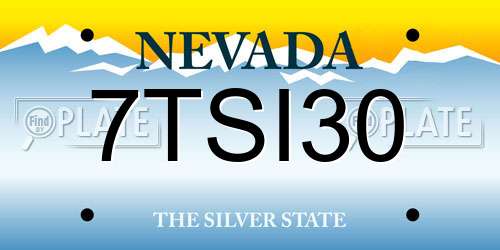 7TSI30 Nevada License Plate
