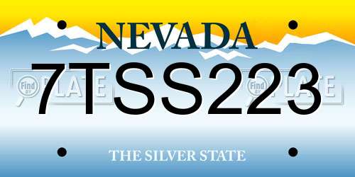 7TSS223 Nevada License Plate