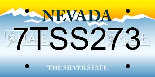 7TSS273 Nevada License Plate