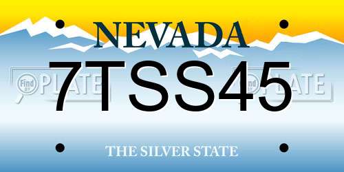 7TSS45 Nevada License Plate