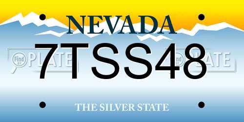 7TSS48 Nevada License Plate