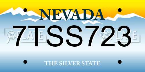 7TSS723 Nevada License Plate