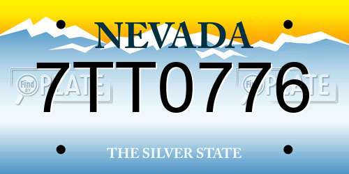 7TT0776 Nevada License Plate