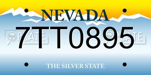 7TT0895 Nevada License Plate