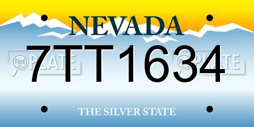 7TT1634 Nevada License Plate