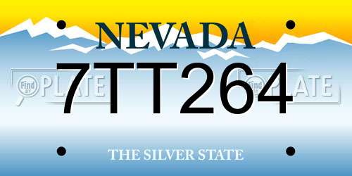 7TT264 Nevada License Plate