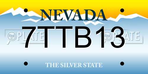 7TTB13 Nevada License Plate
